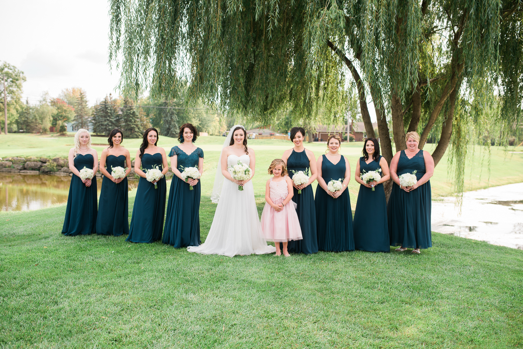 bride and bridesmaids in Buffalo, NY